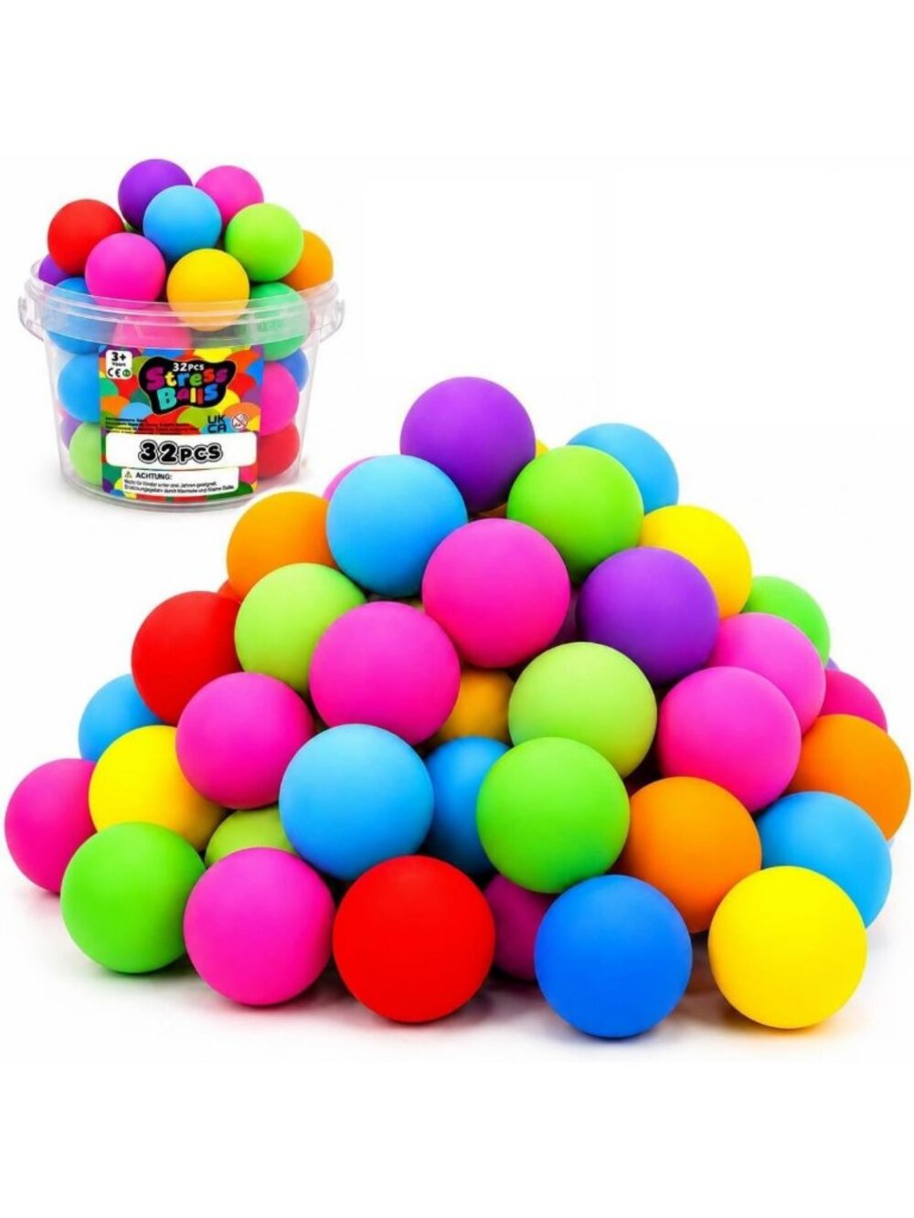 32 Pack Sensory Stress Ball Set - Fidget Toys for Adults, Stress Relief